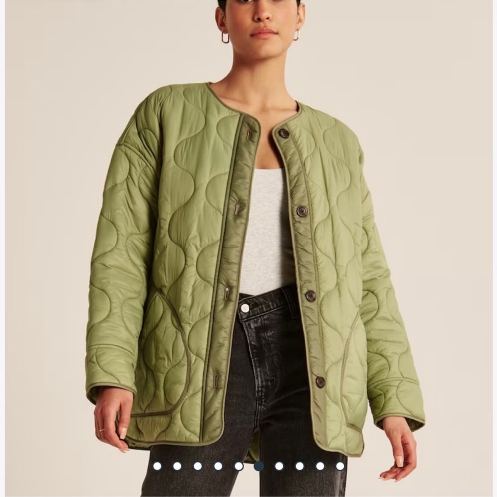 Abercrombie quilted liner jacket in green